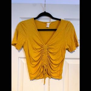 Live In The Moment- Ruched Front Crop Top